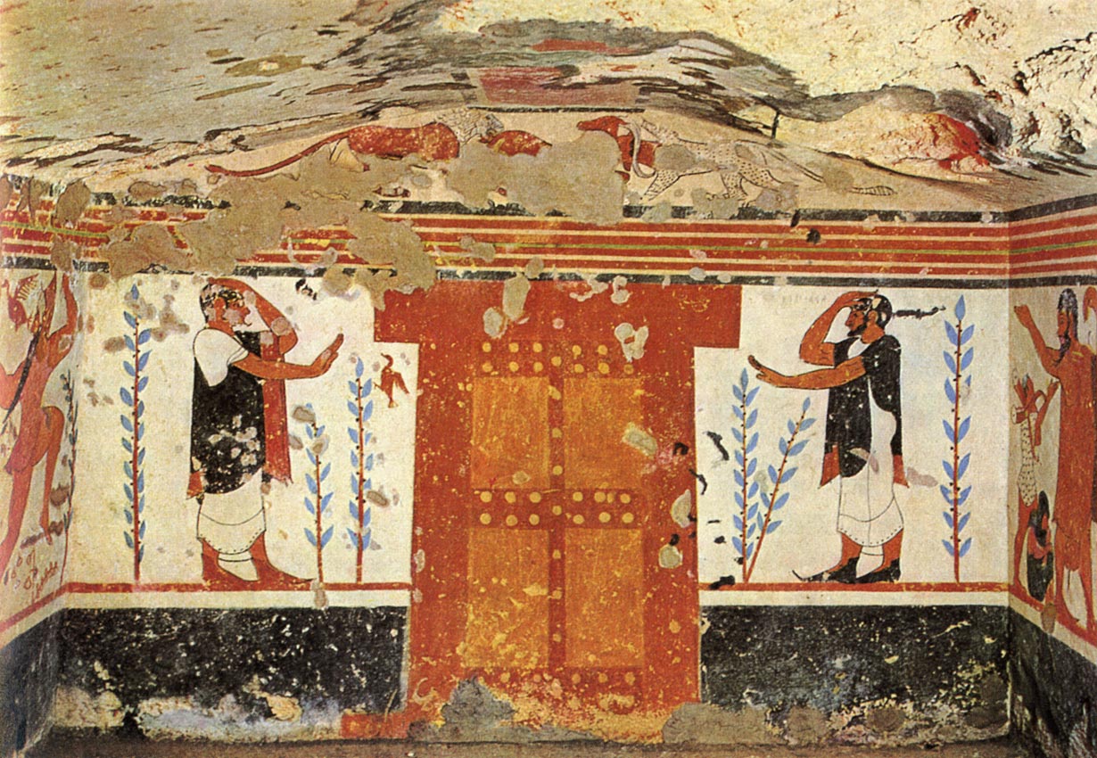 Центральная композиция гробницы Авгуров в Тарквинии. VI в. до н.э.