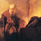 «Апостол Павел за письменным столом». Рембрандт, 1629-30.